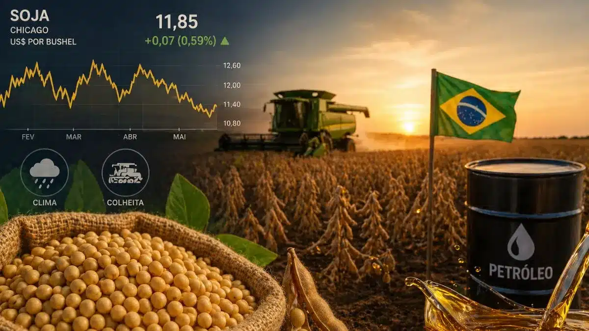 Soja oscila em Chicago com apoio do petróleo e do óleo, enquanto clima e colheita no Brasil freiam os preços