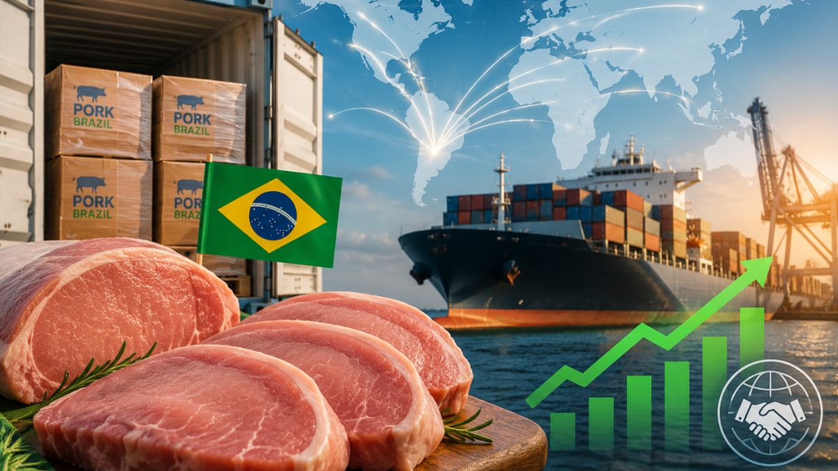 Brasil registra recorde de exportação de carne suína em abril e fortalece o setor no mercado internacional