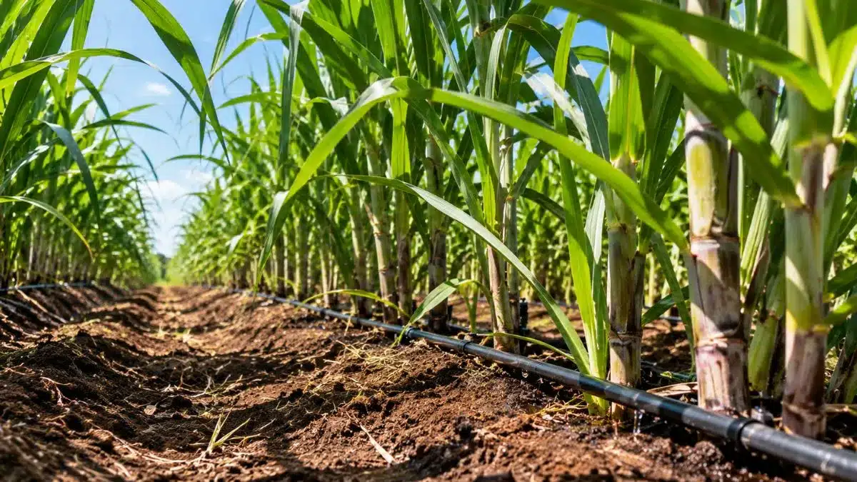 A irrigação por gotejamento na cana-de-açúcar pode elevar a produtividade em até 50%